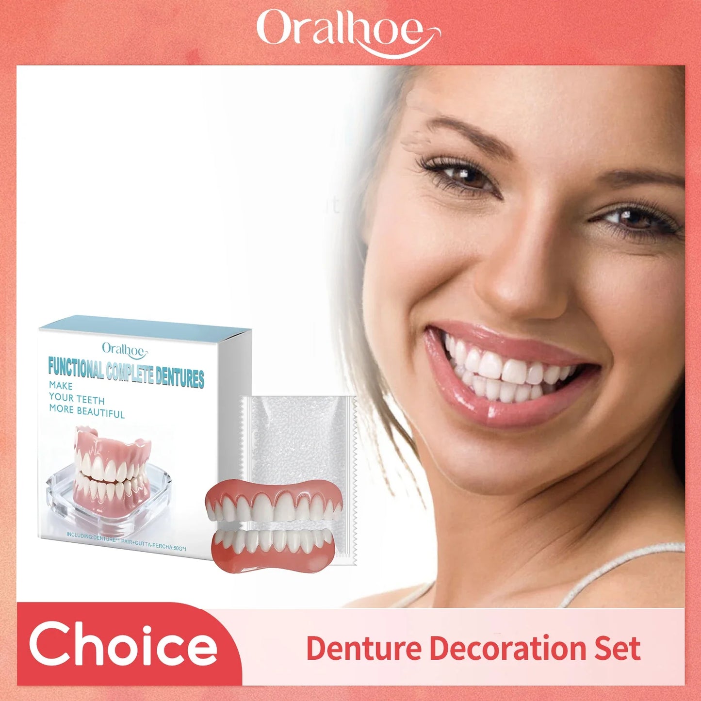 Temporary Dentures Kit – Whitening Simulation Braces Upper & Lower