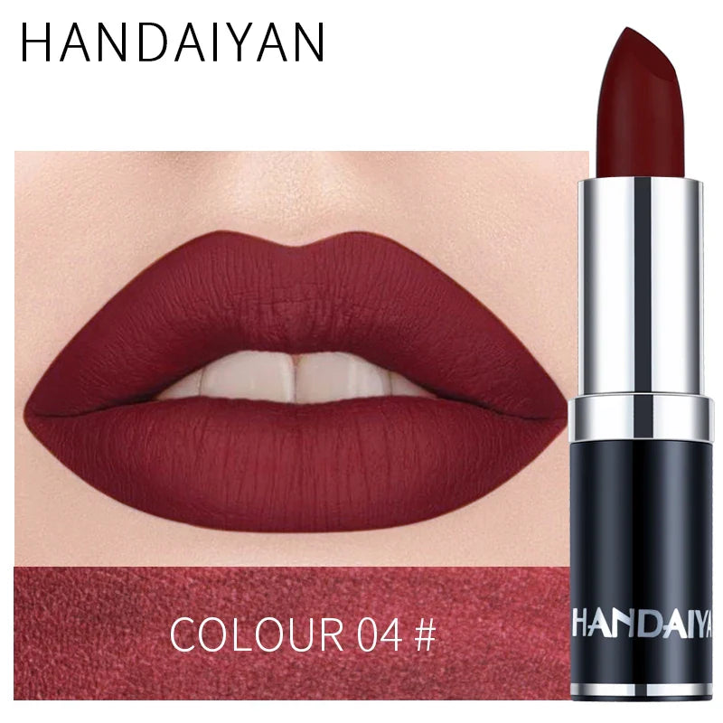 Handaiyan 12-Color Matte Velvet Lipstick – Long-Lasting Coverage