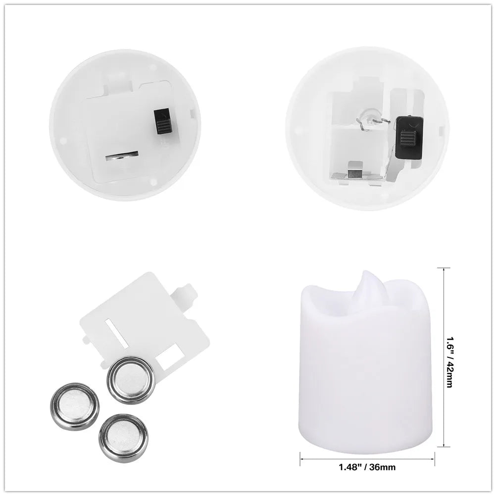 24/48 Pack Flameless Votive Candles Electric Battery Operated LED Tea Lights Fake Candle Warm White for Wedding Table Christmas Peaceful Pleasures Health and Wellness