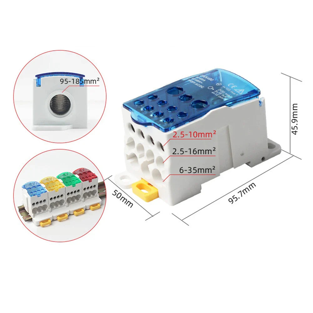 80A–500A DIN Rail Terminal Block Junction Box | Power Connector