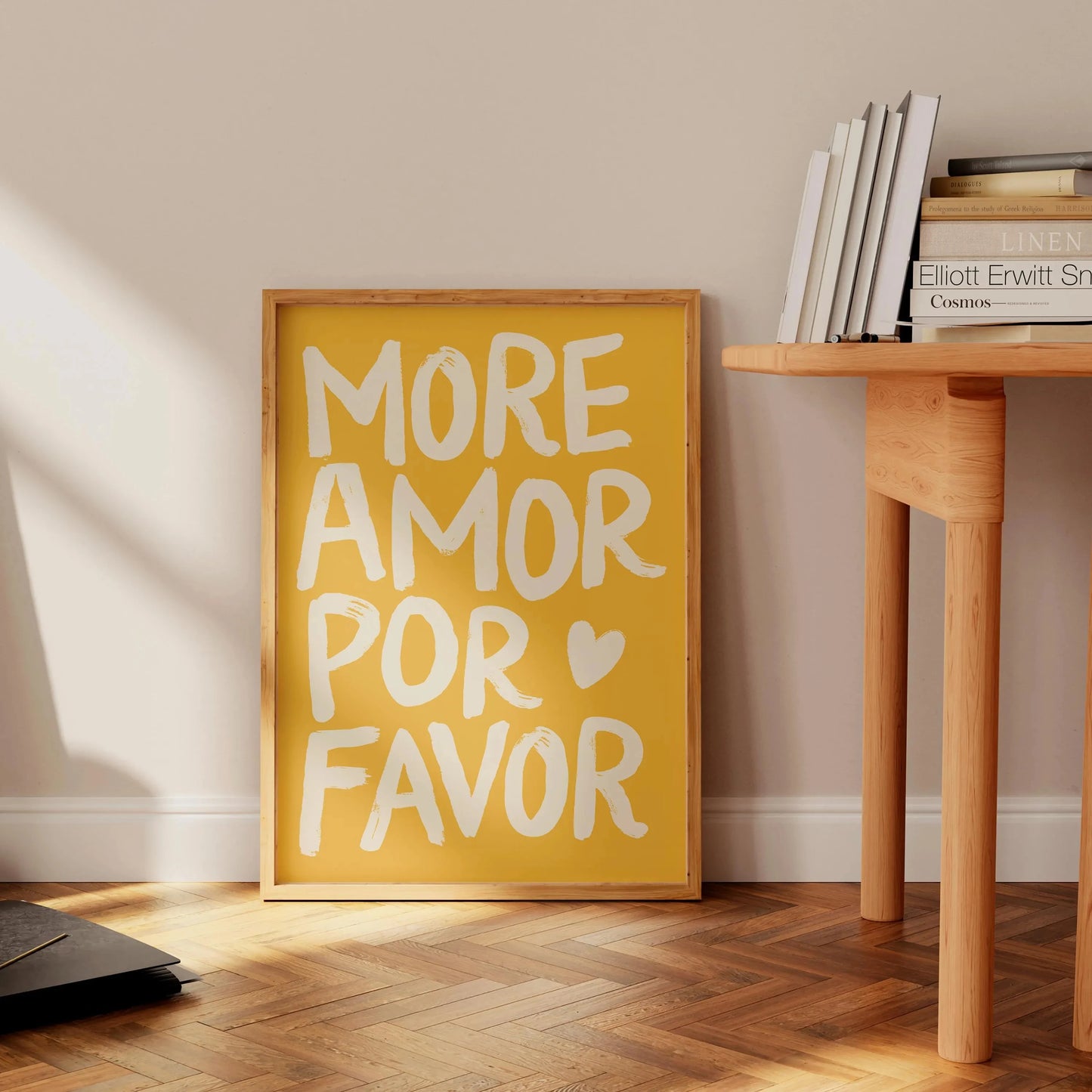 Más Amor Por Favor Love Quote Canvas Wall Art | Pink Blue