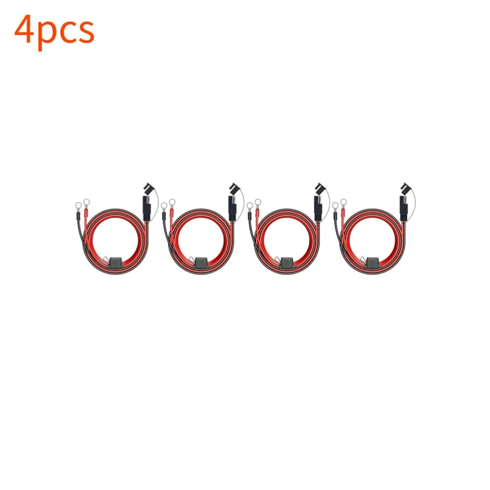 Motorcycle Battery Charger Adapter with SAE Extension Cable Peaceful Pleasures Health and Wellness 4pcs