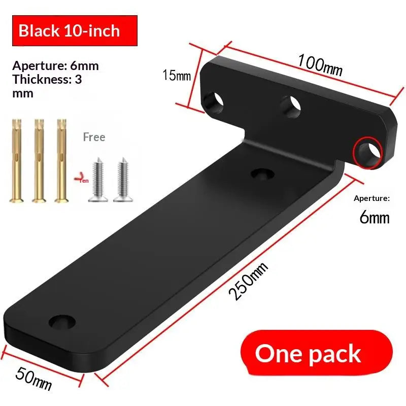 New 1Set L-shape Partition Support Brackets Wall Mount Fixed Rack With Screw Heavy Duty Shelf Brackets Industrial Metal Bracket Peaceful Pleasures Health and Wellness Black 250mm as pic