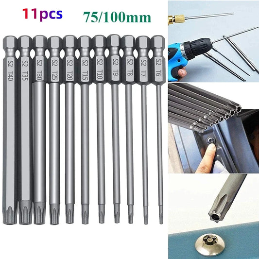 11-Piece S2 Torx Bit Set T6–T40 | Magnetic 75mm & 100mm Peaceful Pleasures Health and Wellness
