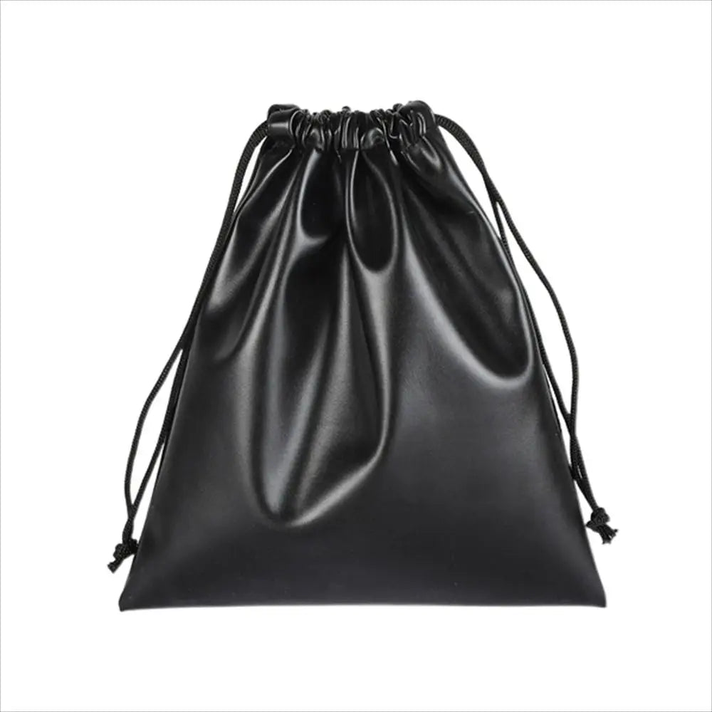 Travel PU Leather Headphone Bags Draw String Bag Dust-proof Headset Bag Black Drawstring Bag Men Women Peaceful Pleasures Health and Wellness 22x25cm