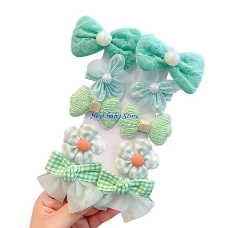 Baby Girl Flower Hair Clip Set – 10 Pcs Cute Hairpins