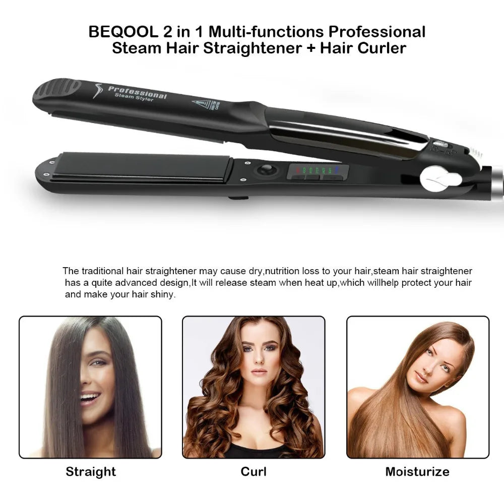 Beauty Salon Dry Wet Dual Purpose Professional Fast Straightener Hair Salon Special Ceramic Straightener Flat Iron Peaceful Pleasures Health and Wellness