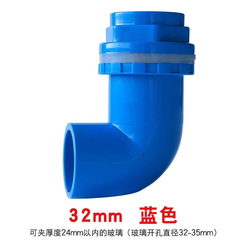 5-Pack PVC Aquarium Elbow Drain Connectors 20–50mm Fish Tank