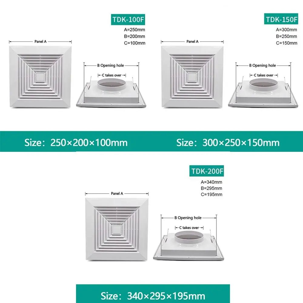 White Square Ceiling Vent Cover | Plastic Exhaust Grille Air Outlet