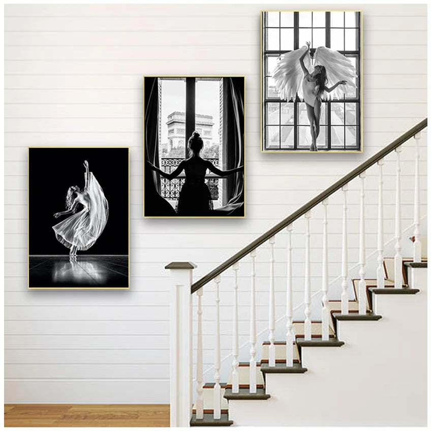 Guardian Angel Canvas Wall Art | Scandinavian White Wings Print