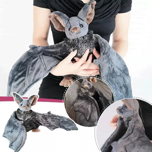 Bat Stuffed Plush Doll Pillow | Foldable Wings Halloween Decor Stuffed Plush Toy Peaceful Pleasures Health and Wellness