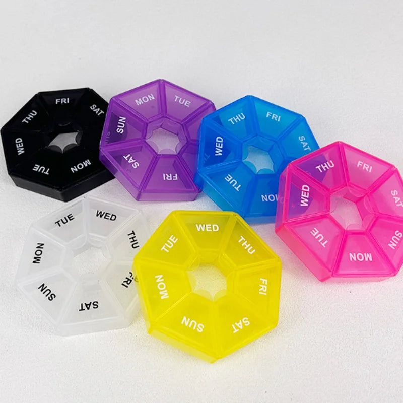 Portable Pill Box 7 Day 7 Compartments Food Grade PP Plastic Medicine Organizer Travel Pill Case Peaceful Pleasures Health and Wellness