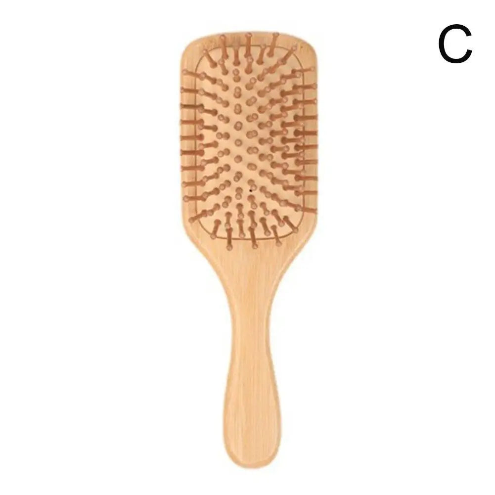 Natural Bamboo & Wood Hair Brush Set – Paddle Detangling Brush, Wide-Tooth & Tail Comb for All Hair Types Peaceful Pleasures Health and Wellness C