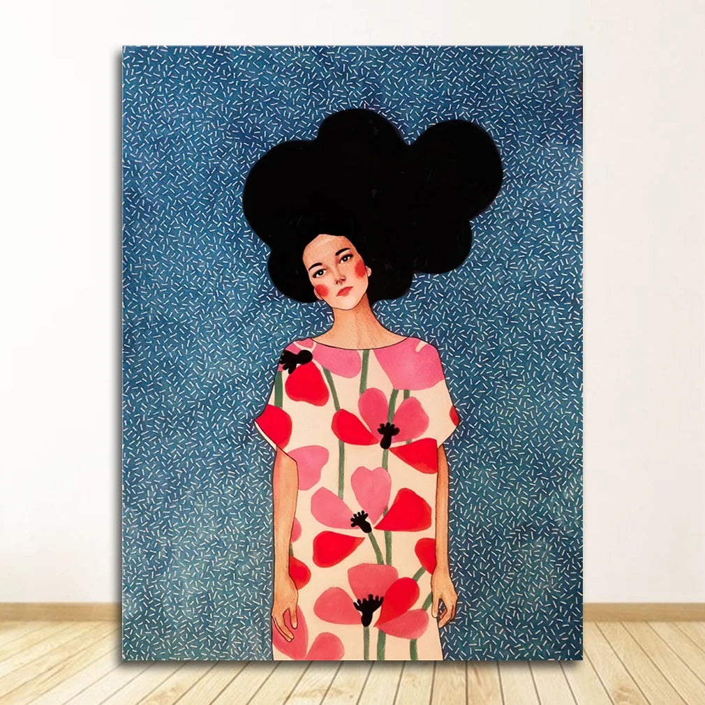 Nordic Characters Colorful Canvas Wall Art Print | Unframed Poster