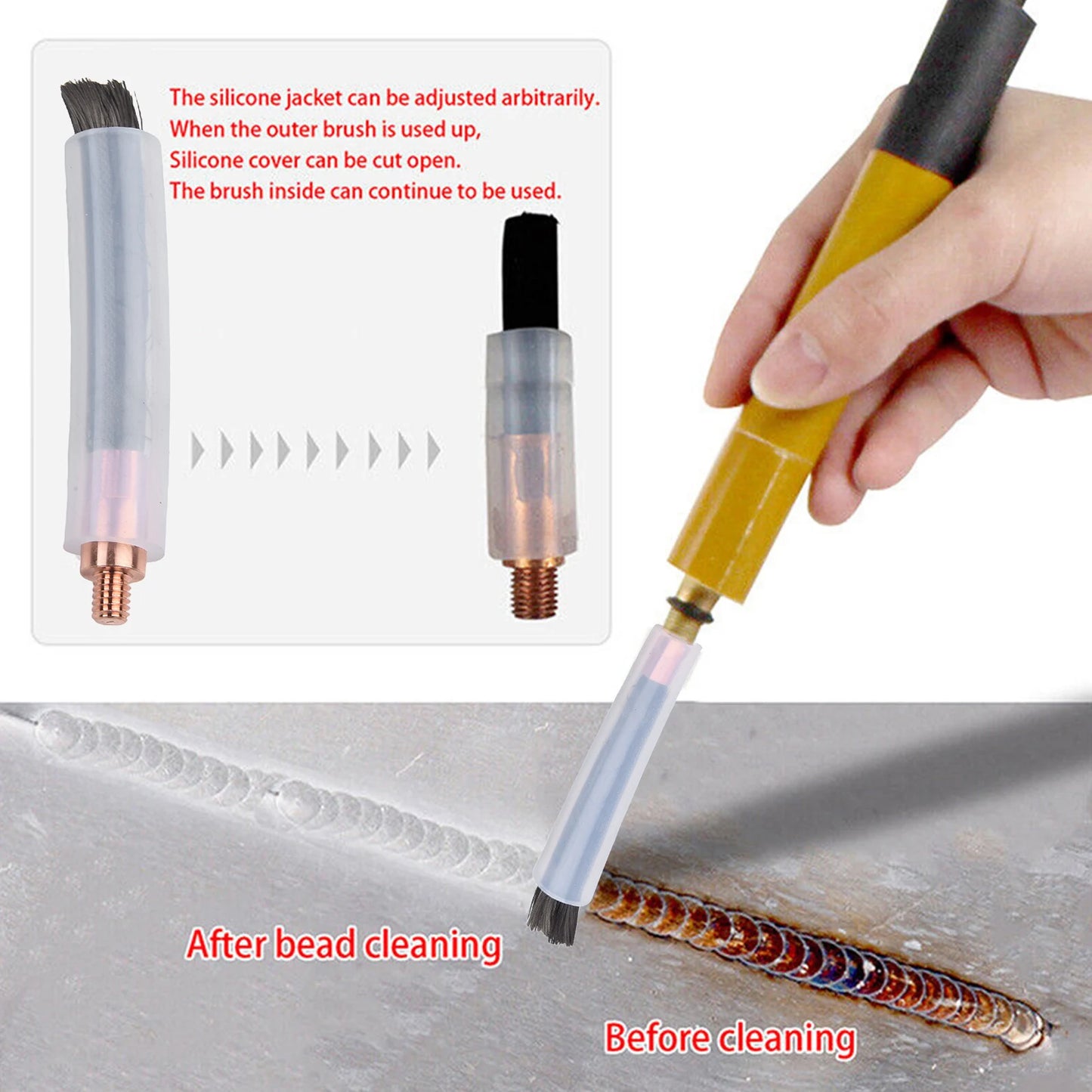 M6 M8 M10 Pickling WIG MIG MAG Brush Cover Carbon Fibre Weld Cleaning