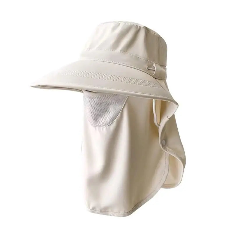 Women's Wide Brim Sun Hat UPF 50+ Neck Flap Beach Cap