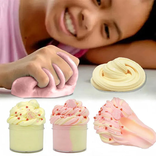DIY Butter Slime Fruit Kit Soft Non-sticky Cloud Slime Scented Toy Kids Gift 70ml Relieve Pressure Education Rainbow Slime Craft Peaceful Pleasures Health and Wellness