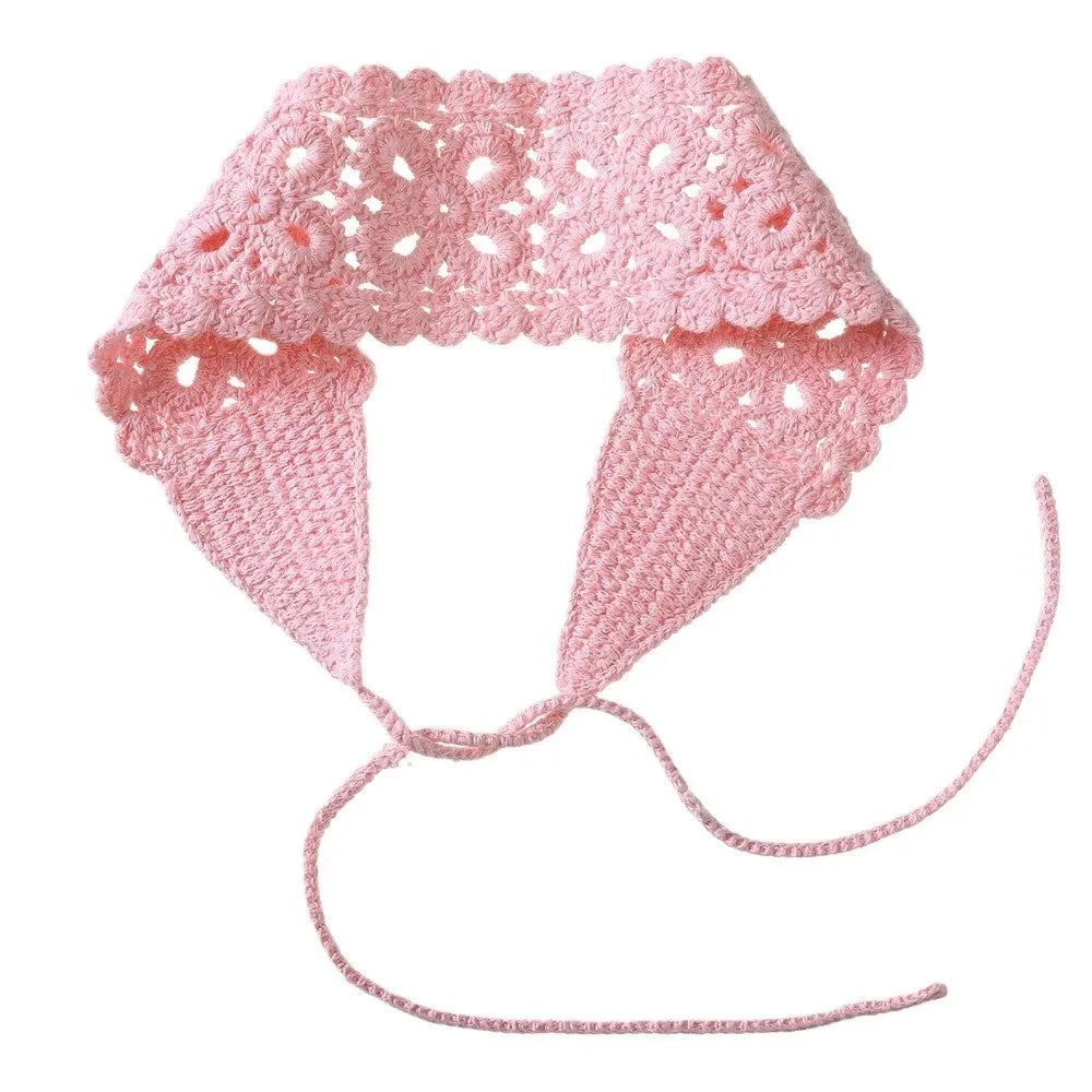 Boho Crochet Knit Headband – Handmade Hair Scarf for Women