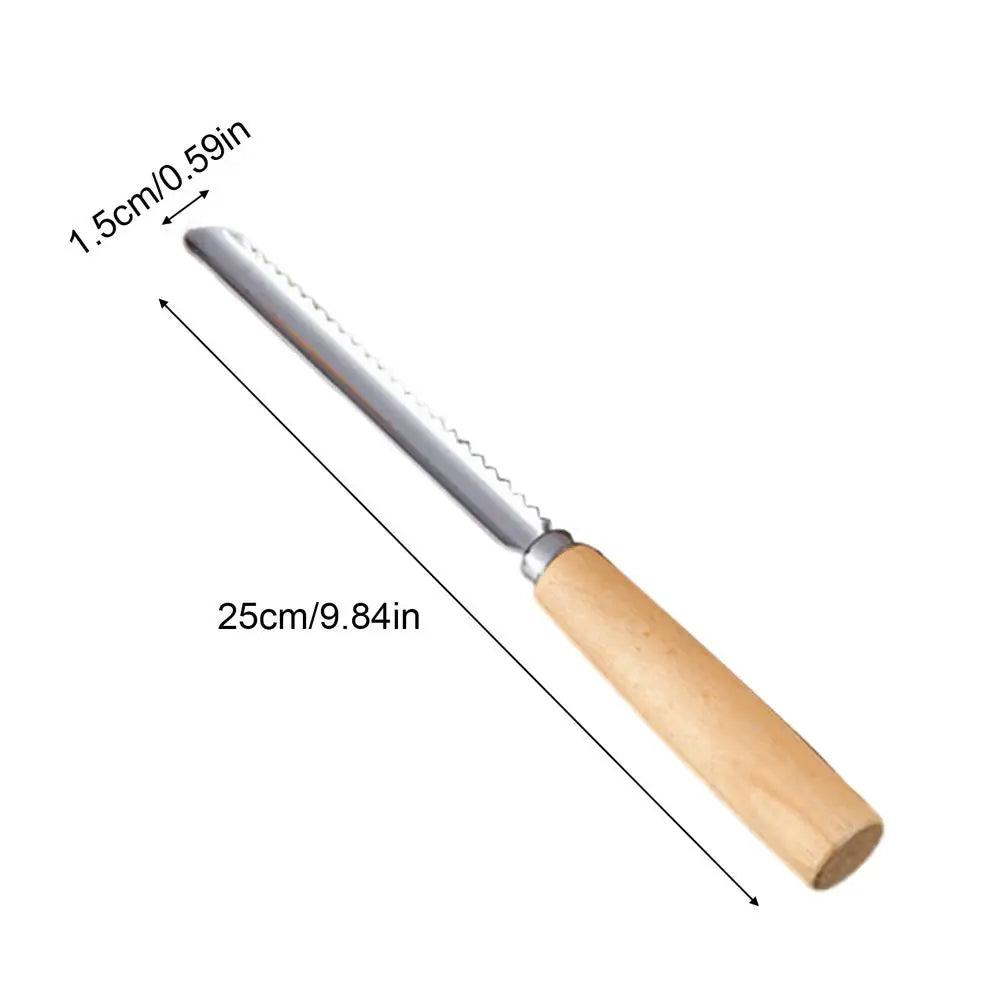 Stainless Steel Apple Corer with Wooden Handle Vegetable Fruit Corer Pear Pitter Anti-Slip Kitchen Corer for Fruit Slicing Peaceful Pleasures Health and Wellness Gray CN