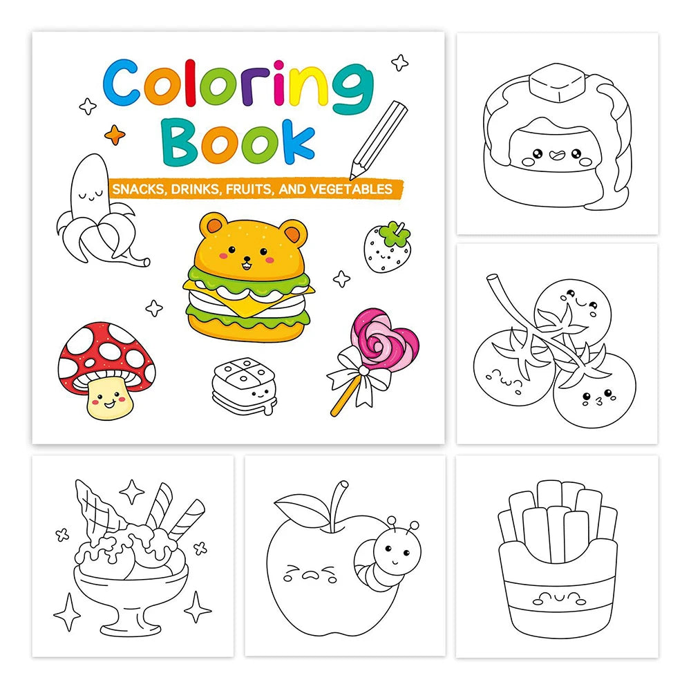 50 Sheets Mini Coloring Book Cartoon Convenient Graffiti