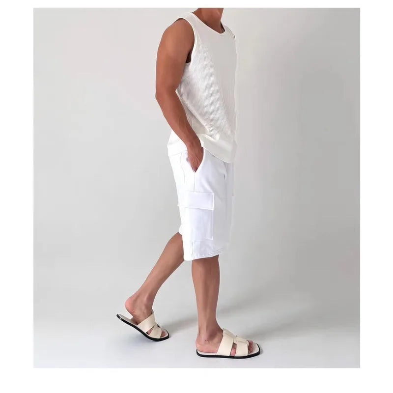 Men's Waffle Knit Tank Top | Loose Sleeveless Summer Vest