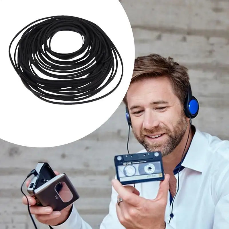 30PCS Universal Mix Cassette Tape Machine Belt Assorted Common Square Flat Mixed Rubber Belt For Recorders Walkman DVDDrive Peaceful Pleasures Health and Wellness
