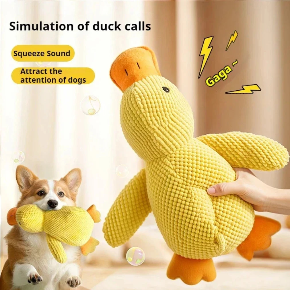 Plush Duck Dog Toy – Squeaky, Bite-Resistant Chew Toy