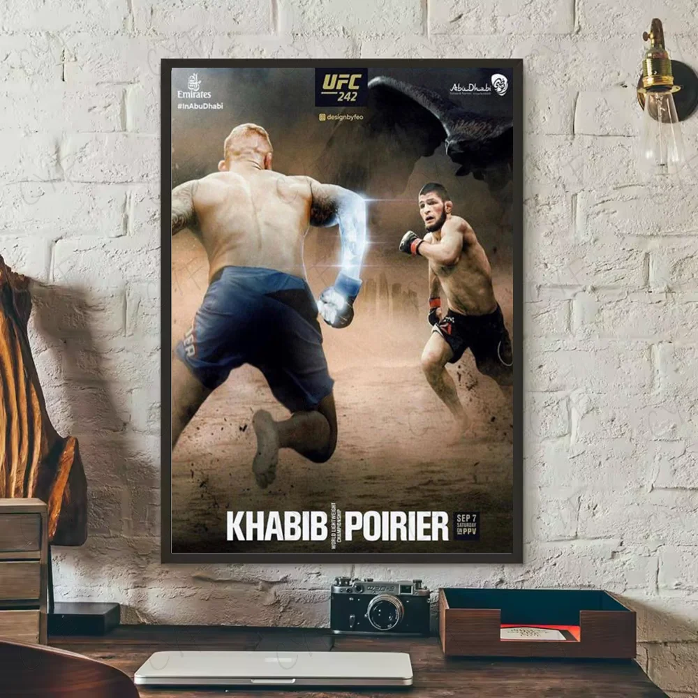 Khabib Nurmagomedov UFC Poster – HD Waterproof PVC Wall Art Sports Wall Poster Peaceful Pleasures Health and Wellness