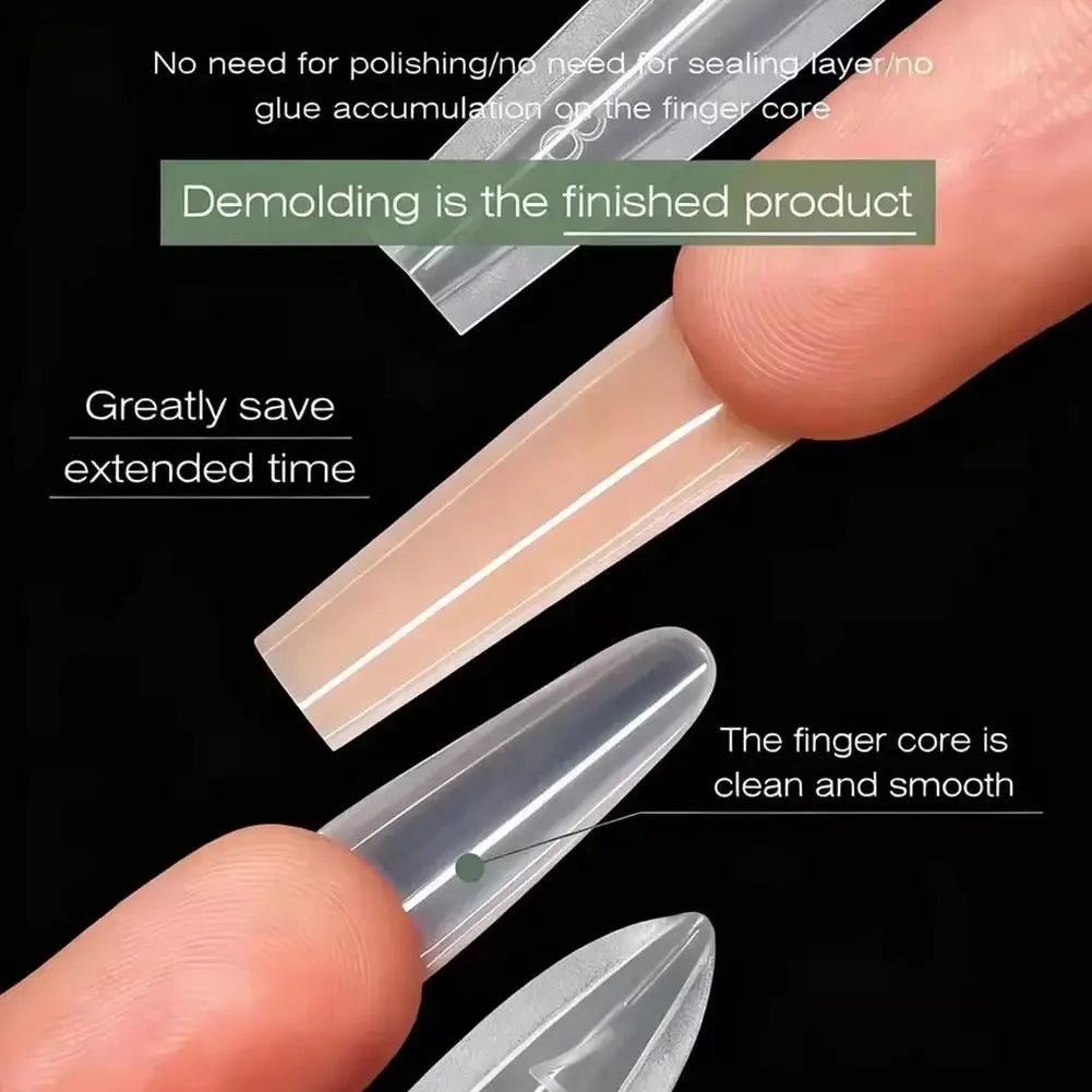 140/280Pcs Sandwich False nails Dual Forms Nail Mold for Quick Nails Extension 14 Sizes Plastic Nail Form Tools Nail Art Design Peaceful Pleasures Health and Wellness