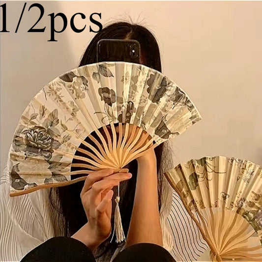 Chinese Folding Fan – Traditional Style Summer & Photo Prop Decorative Folding Fan Peaceful Pleasures Health and Wellness