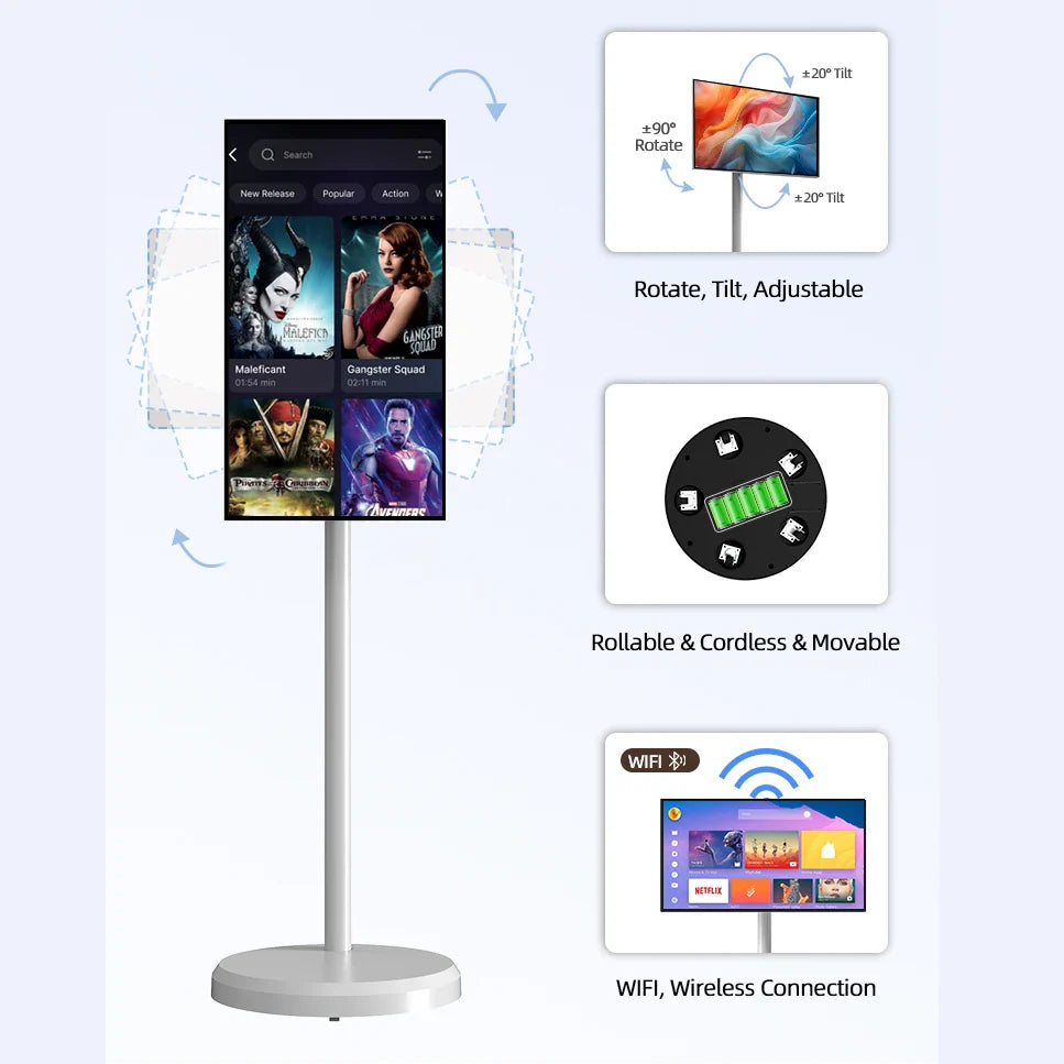 OFD 21.5" Portable Smart TV Android 13 Touch Screen Display