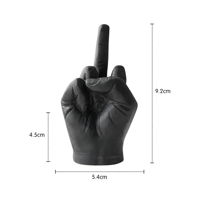 1pc Universal Creative Candles Middle Finger Shaped Gesture Scented Candles Durable Funny Quirky Gifts Home Decoration Ornaments Peaceful Pleasures Health and Wellness black