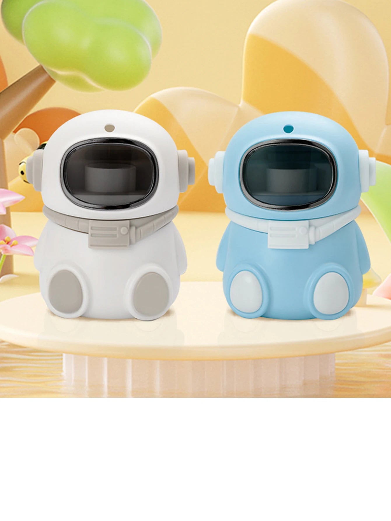 1Pcs Cartoon Astronaut Toothpick Storage Box Automatic Pop-up Toothpick Box Home Living Room Dining Room Toothpick Holder Peaceful Pleasures Health and Wellness