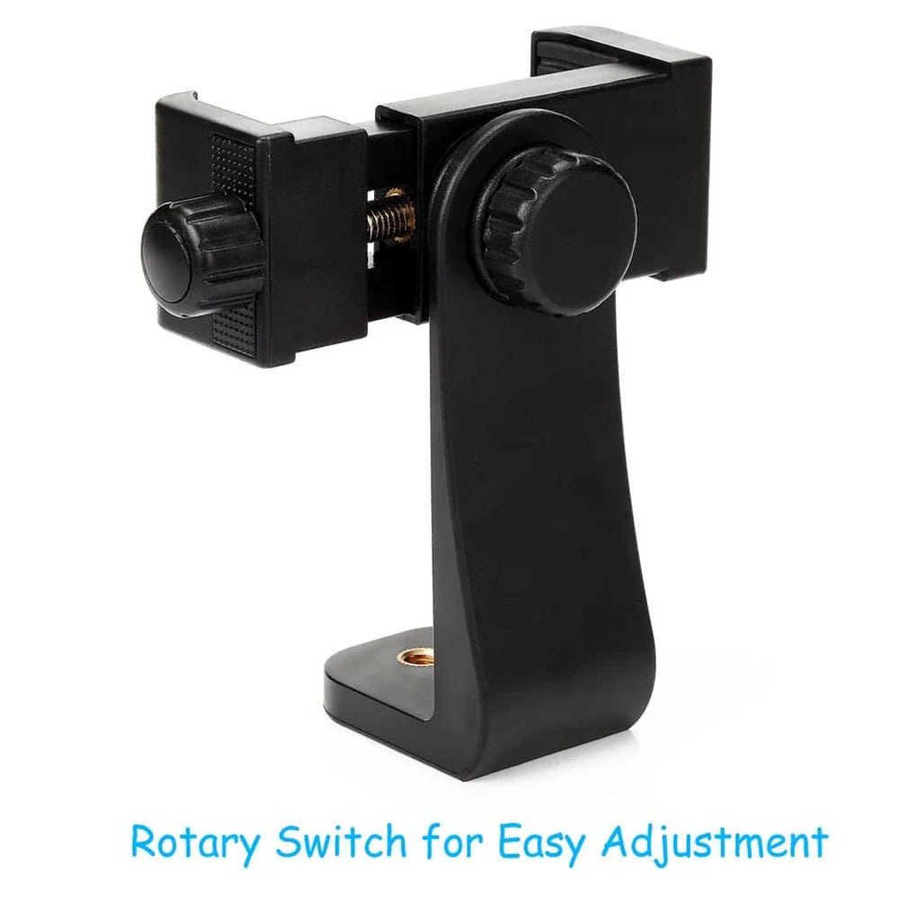 360° Phone Clip Tripod Mount – Universal 1/4 Screw Adapter