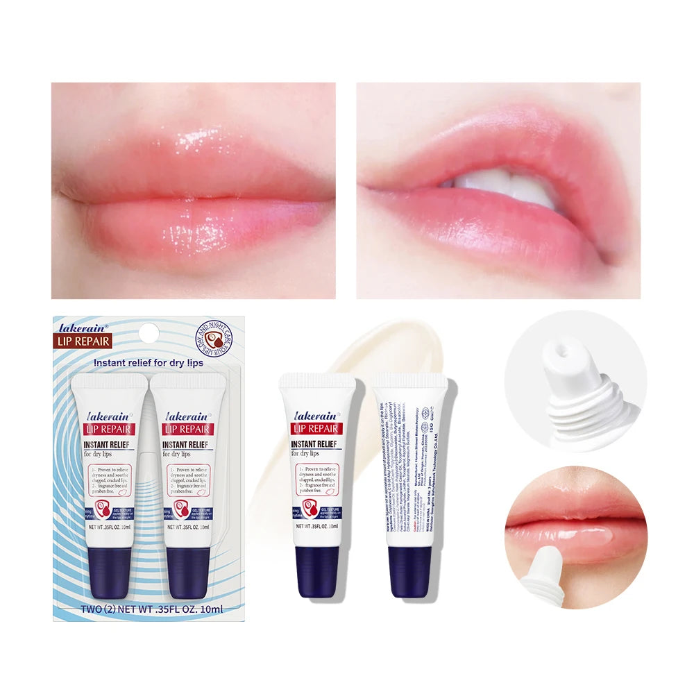 Lip Repair Balm Moisturizing Ointment Pack Of Two Instant Relief For Dry Lips Liquid Formula Reduces Chapping Lip balm lip oil Peaceful Pleasures Health and Wellness 2set