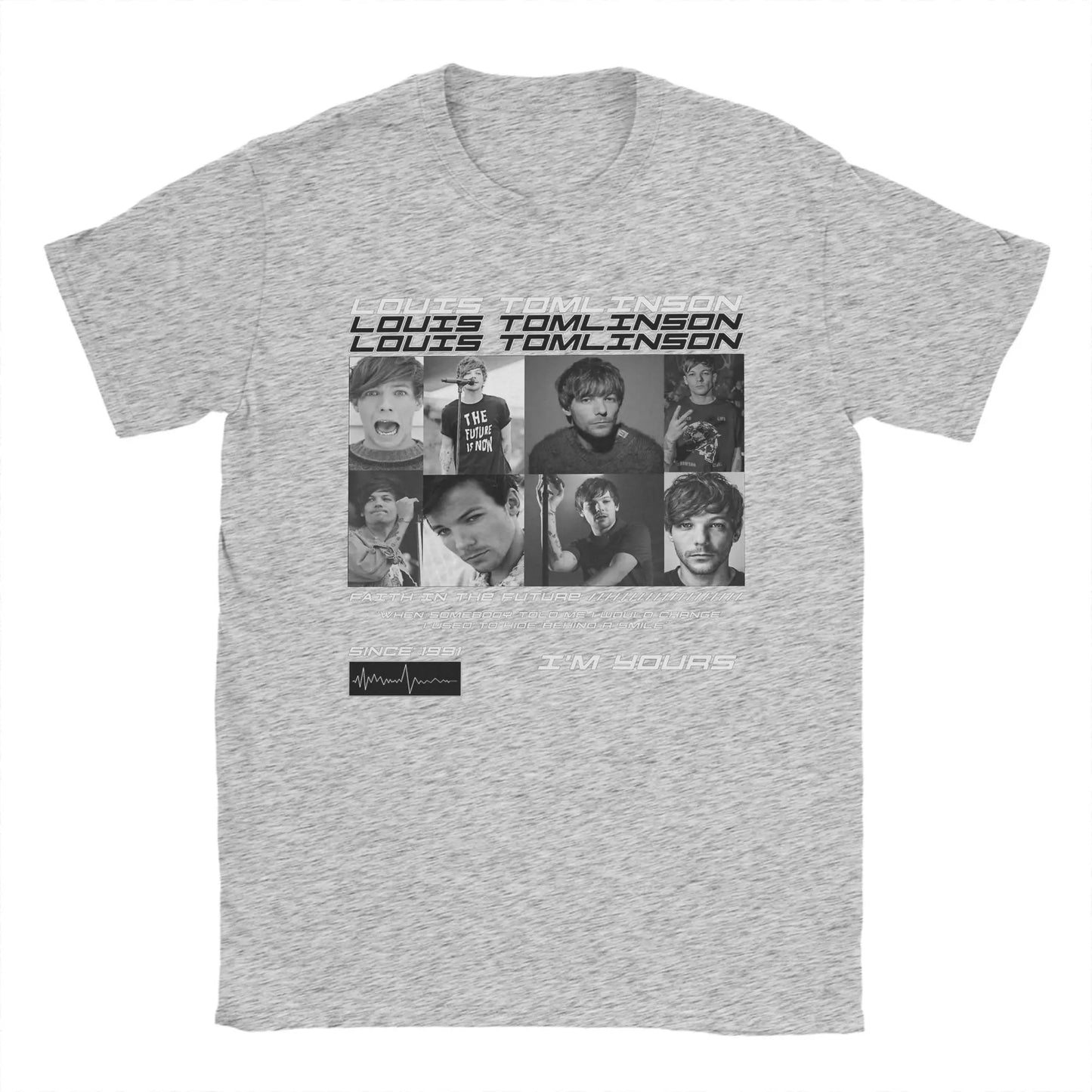 Louis Tomlinsons Men T Shirts I'm Yours Fun Tees Short Sleeve Crew Neck T-Shirt 100% Cotton Big Size Clothes Peaceful Pleasures Health and Wellness GRAY S