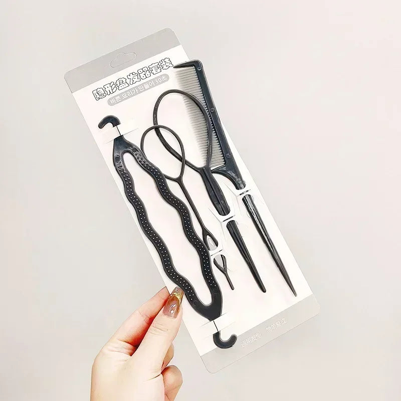 DIY Hair Braiding Kit – Twist Bun Clips & Styling Tools