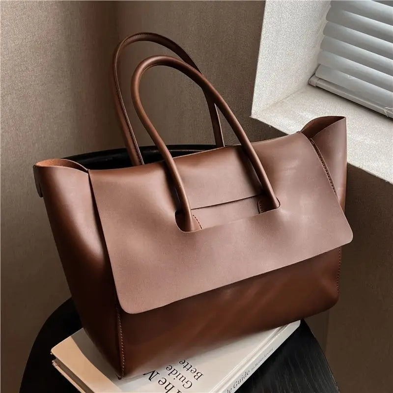 Korean Retro Tote Bag | Large Capacity Commuter Handbag Tote Handbag Peaceful Pleasures Health and Wellness