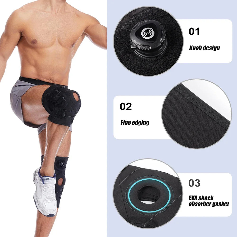 1PCS Hinged Knee Brace for Meniscus Tear, Adjustable Support for Knee Pain with Hinges & Built-in Side Stabilizers for ACL MCL Peaceful Pleasures Health and Wellness