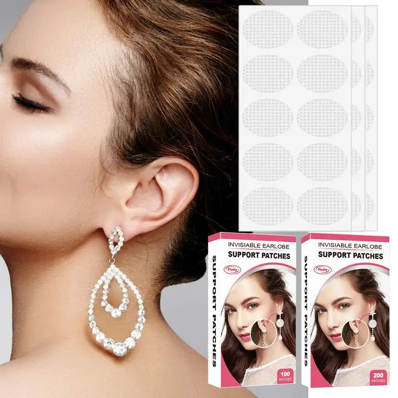Clear Earring Support Patches – Invisible Earlobe Protectors 100/200pc