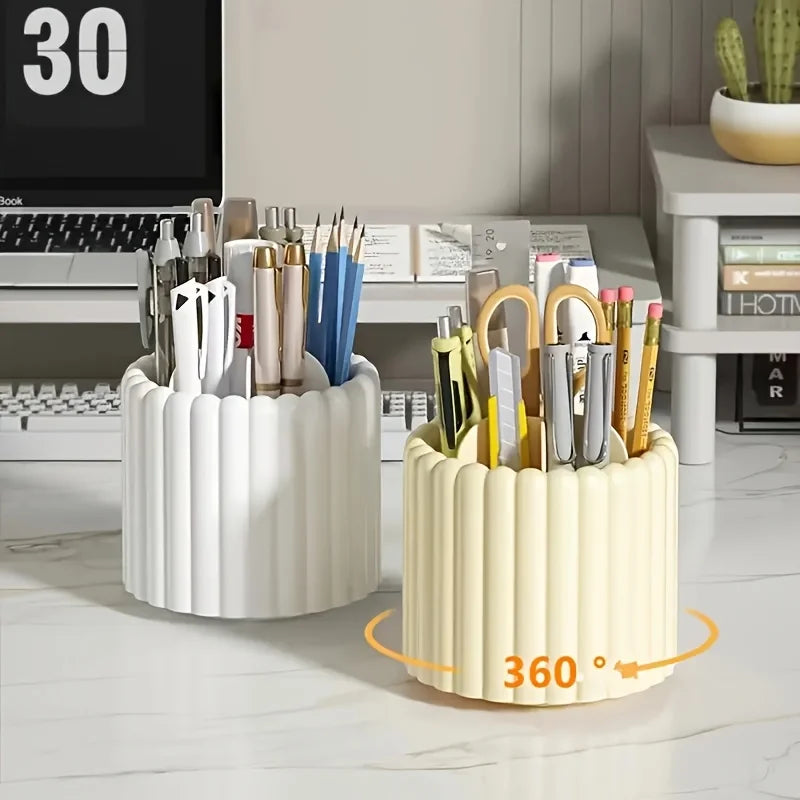 360° Spinning Makeup Brush Holder – 7-Slot Organizer