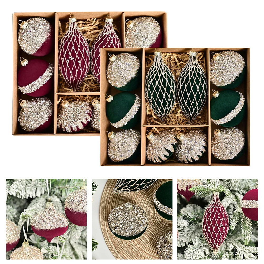 Christmas Ball Ornaments Set of 10 – 8cm PVC Holiday Decor