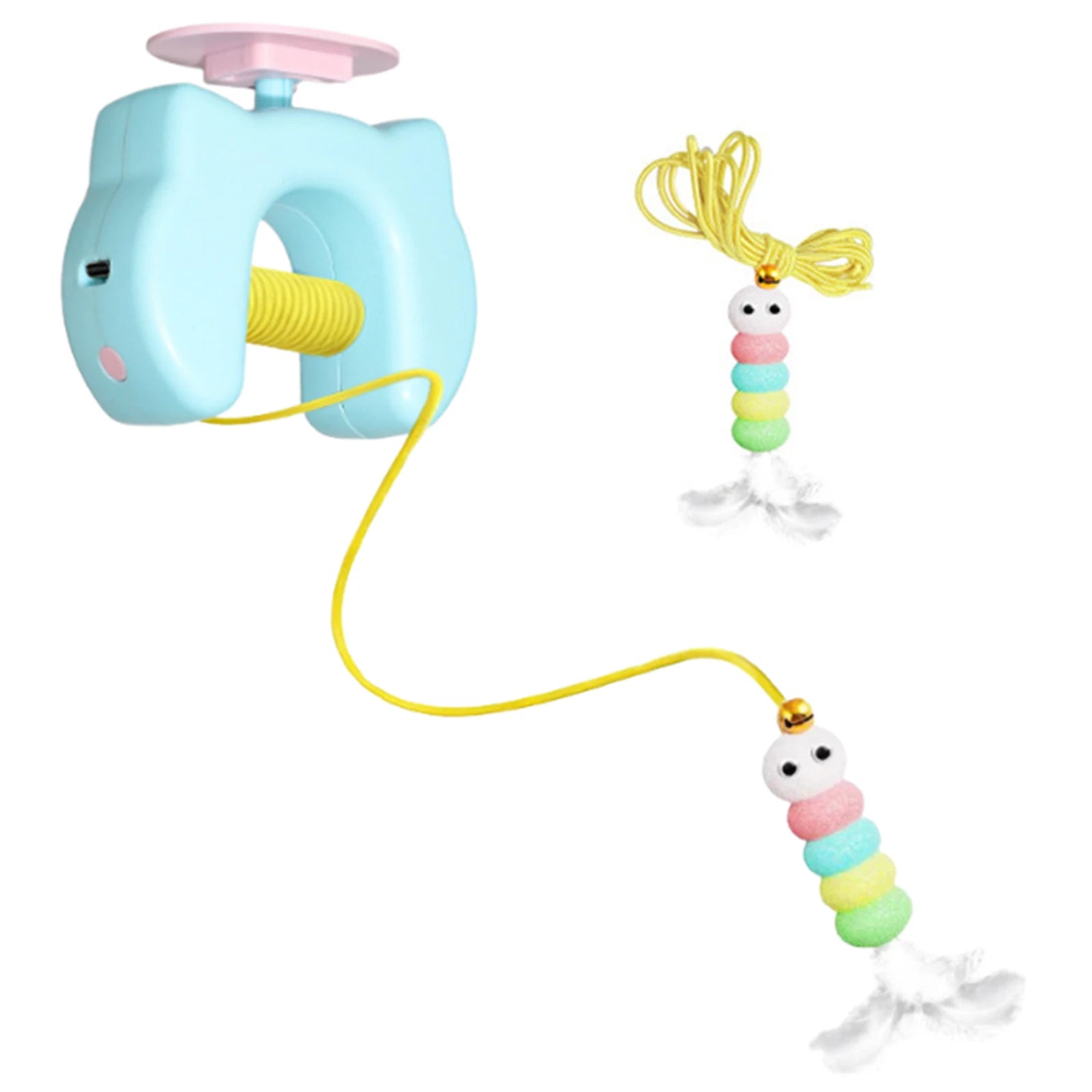 Interactive Cat Hanging Toys USB Charging Self-Play Pet Chase Toy Auto-Rebound Cat-Teasing Tool for Relieve Boredom Burn Energy Peaceful Pleasures Health and Wellness Suit with 1 Replacem