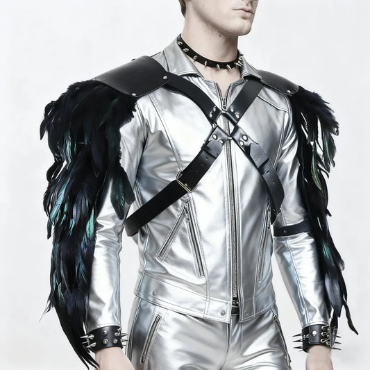 UYEE Belt Feather Shrugs Shawls Gothic Punk Cape Jacket Scarf Peaceful Pleasures Health and Wellness