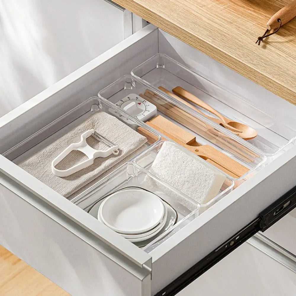 Durable S/M/L/XL/XXL Desktop Storage Box Transparent Sundries Sorting Storage Organizer Drawer Plastic Cosmetics Organizer Boxes Peaceful Pleasures Health and Wellness