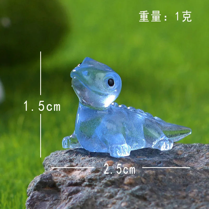 1PCS Mini Lizards Glow At Dark Vivarium DIY Accessories Mimiature Figurines Fairy Garden Decoration Kawaii Animals Ornament Peaceful Pleasures Health and Wellness blue
