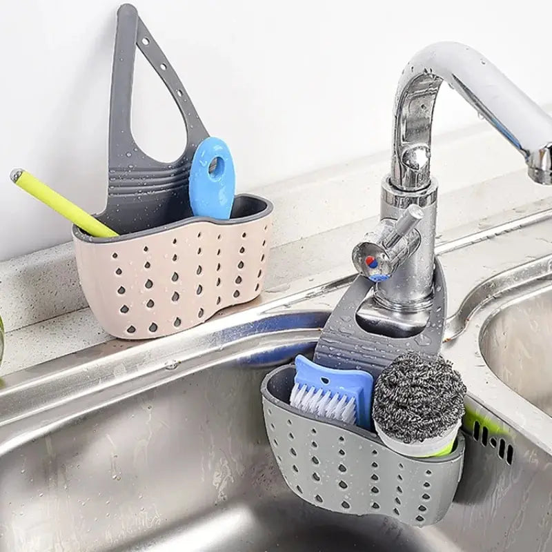 Adjustable Sink Drain Basket – Sponge & Soap Holder