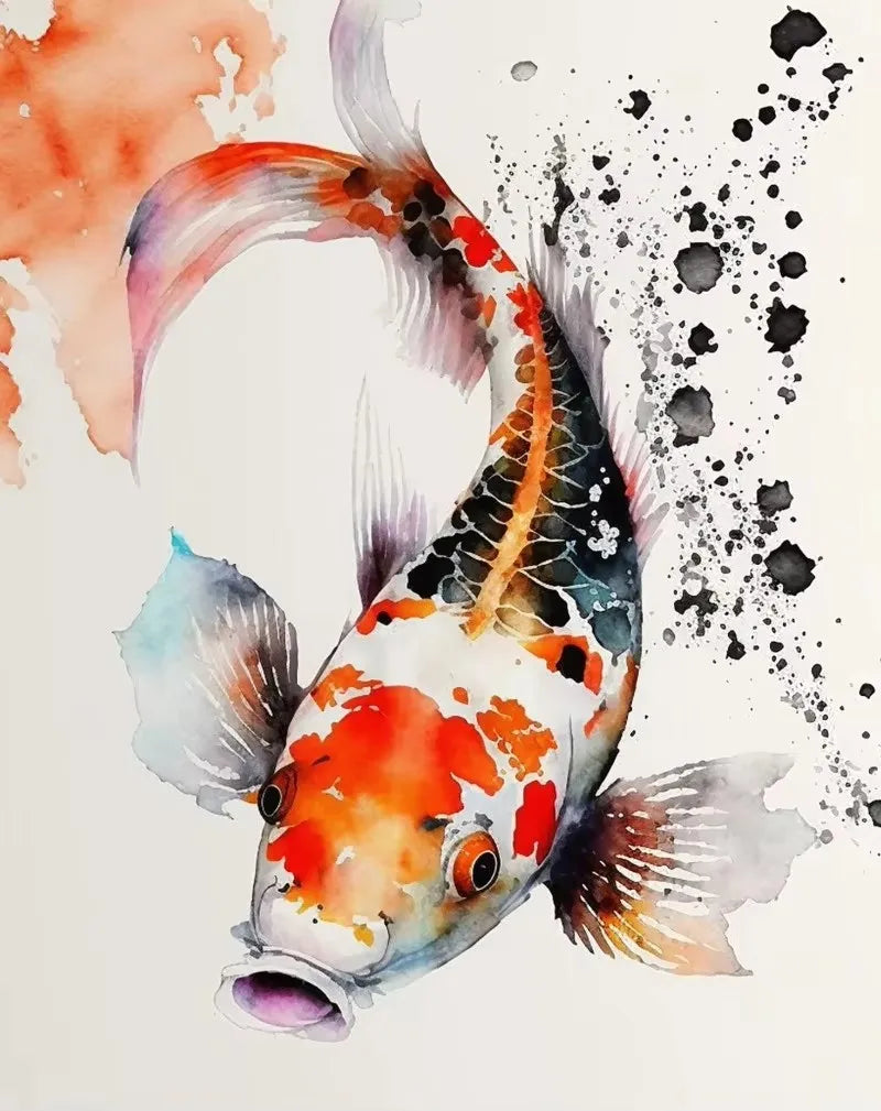 Deep Sea Watercolor Canvas Print – Ocean Creatures Wall Art