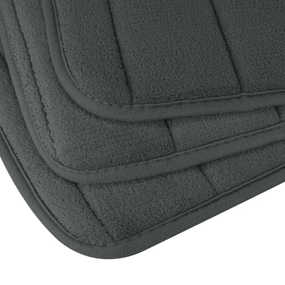 Memory Foam Bath Mat Set 3 Piece Thick Extra Soft Bathroom Non-Slip Rugs Super Water Absorbent Machine-Washable Toilet Floor Mat Peaceful Pleasures Health and Wellness Dark Grey Set 3 Piece