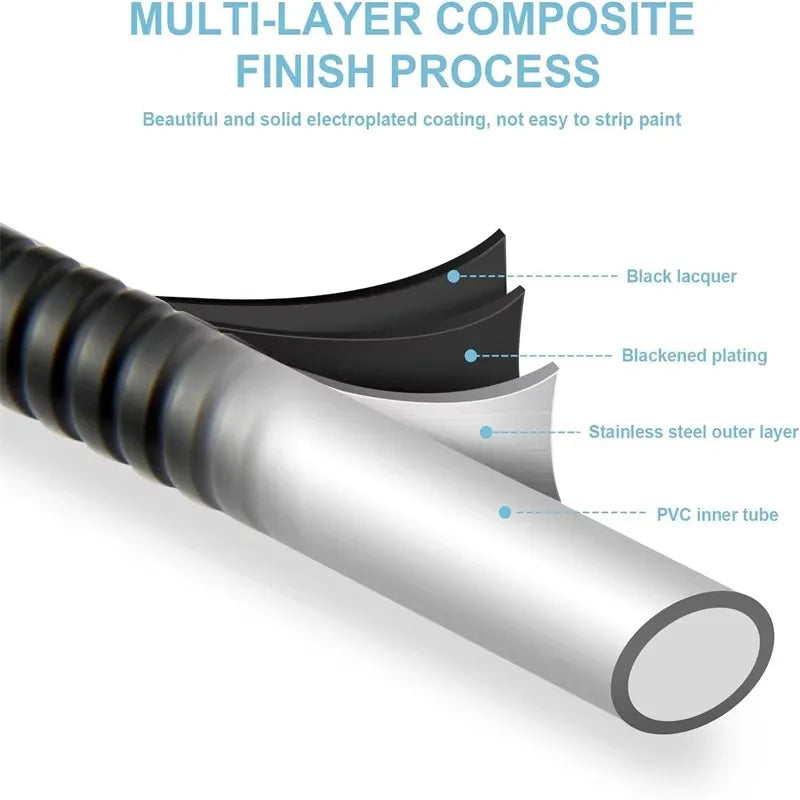 Black Flexible Shower Hose 1.5M 2M 3M – Stainless Steel